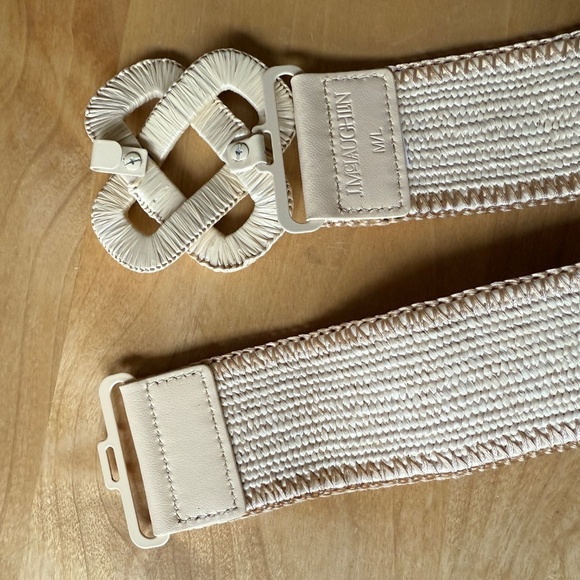 J MCLAUGHLIN VIDA BELT GRASSCLOTH STRETCHY NATURAL NEUTRAL VERSATILE NEW M/L - Picture 5 of 8
